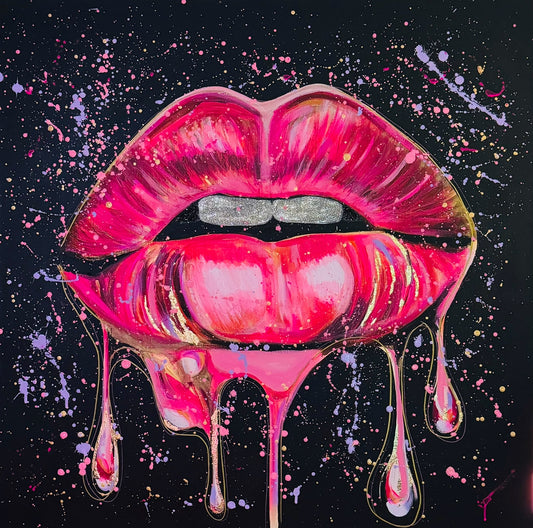 Lipness 100x100 hot pink and gold