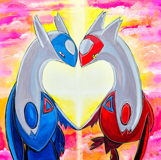 'Latias & Latios' 70 x 70 cm